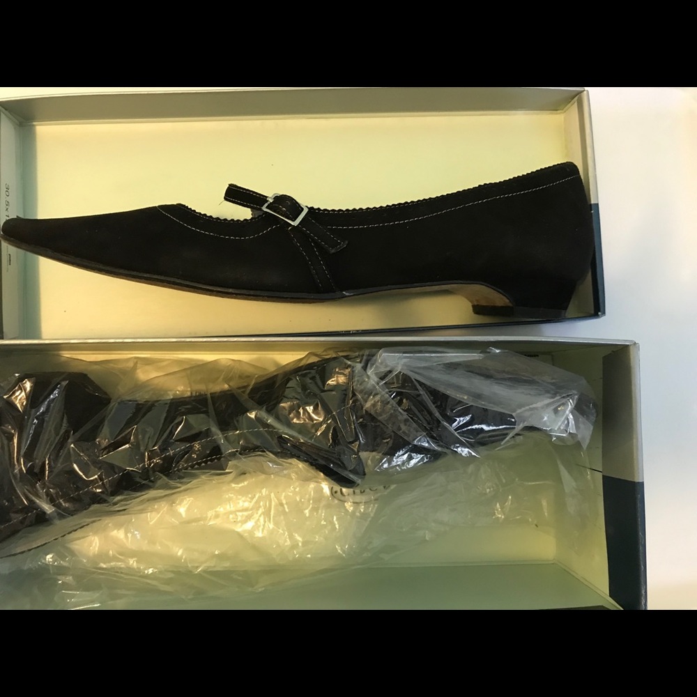 Black suede flats
